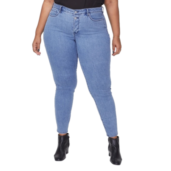 NWT NYDJ Ami Skinny Jeans In Plus Size - Cool Embrace Denim - Exposed Button Fly - Picture 2 of 10